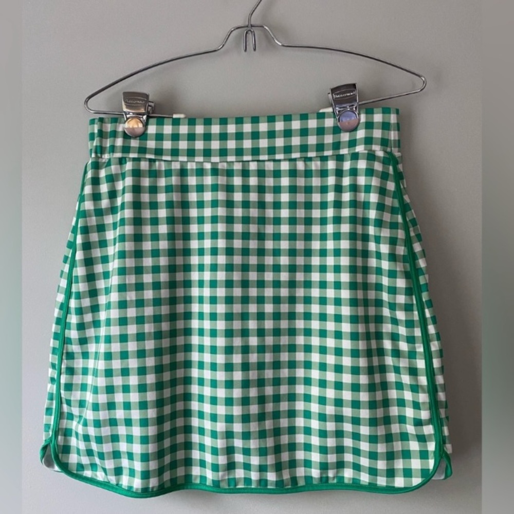 JCrew green gingham skirt size medium